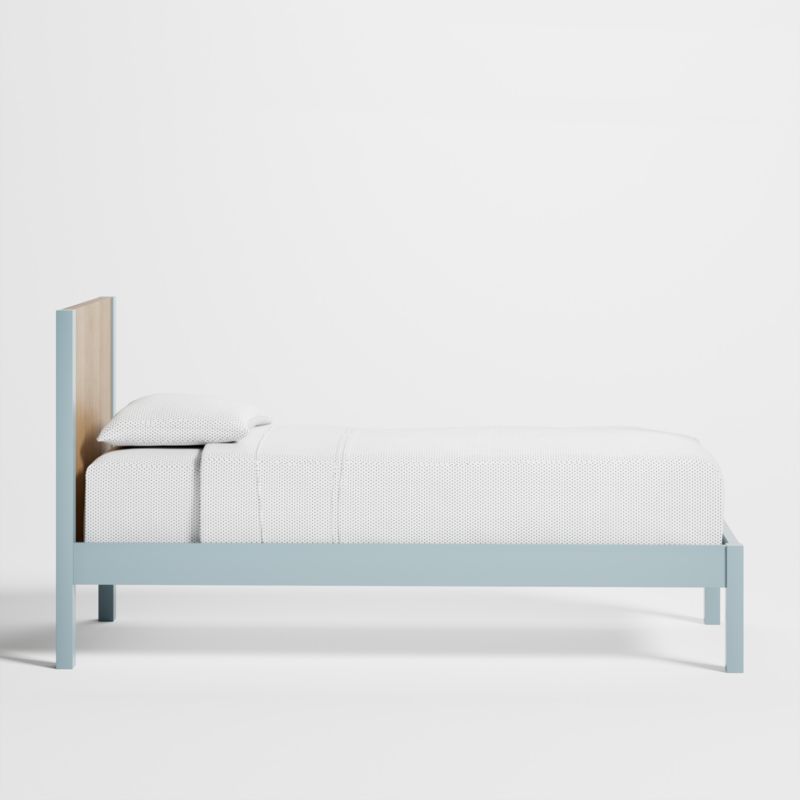 Opie Kids Twin Two-Tone Wood and Blue Cloud Bed - image 3 of 12