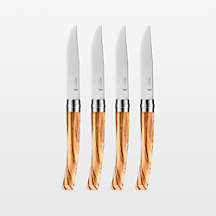 Opinel Olive Steak Knives, Set of 4 | Crate & Barrel