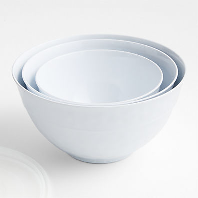 View Orabel White Melamine Mixing Bowls with Lids, Set of 3 details