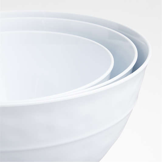 Orabel White Melamine Mixing Bowls with Lids, Set of 3