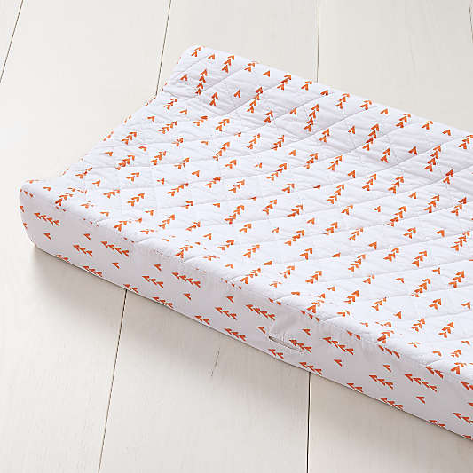 Orange Arrow Geometric Baby Changing Pad Cover