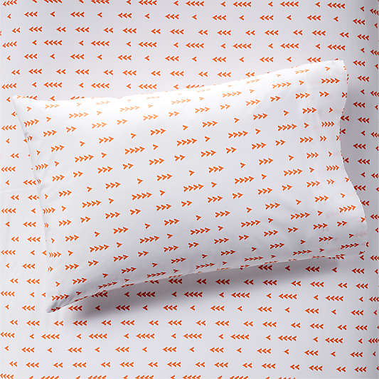 Organic Orange Arrow Geometric Kids Pillowcase