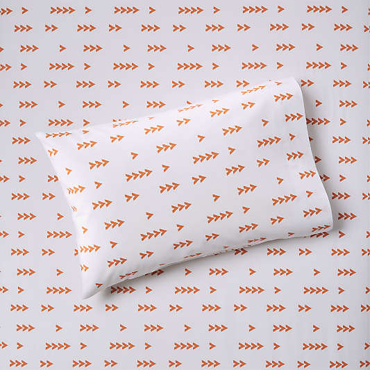 Organic Orange Arrow Toddler Geometric Pillowcase