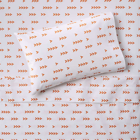 Organic Orange Arrow Toddler Geometric Sheet Set