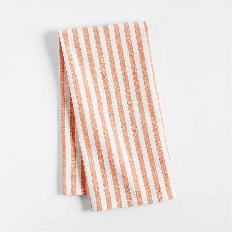 Fall Orange Stripe Organic Cotton Dish Towel