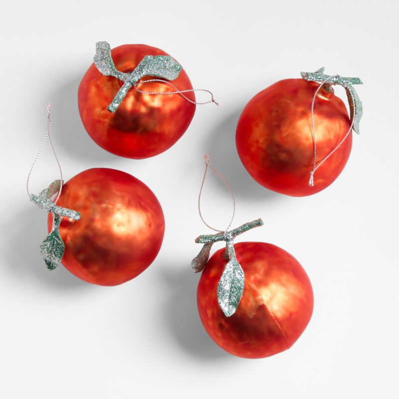 Glass Orange Fruit Christmas Ornaments, Set of 4 - image 0 of 1