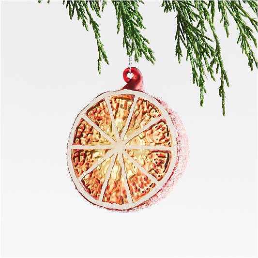 Orange Glass Christmas Tree Ornament