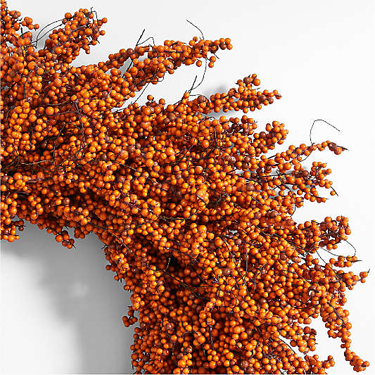 Faux Orange Mini Berry Wreath 32"