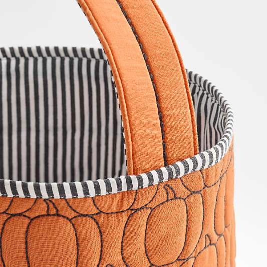 Orange Pumpkin Halloween Kids Treat Bag by Joan Anderson