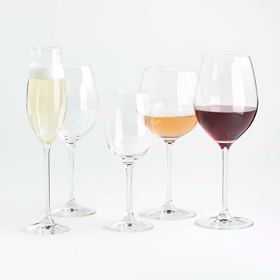 five wine glasses