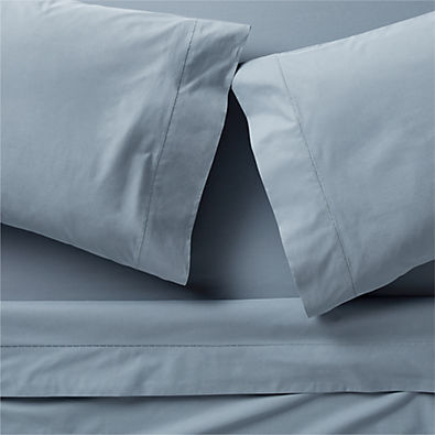 View Favorite Organic Cotton Percale Blue King Bed Sheet Set details