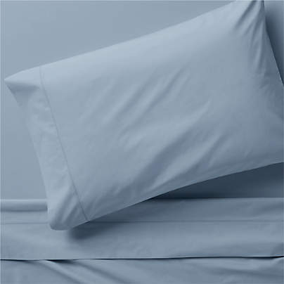 Favorite Organic Cotton Percale Blue Twin/Twin XL Bed Sheet Set