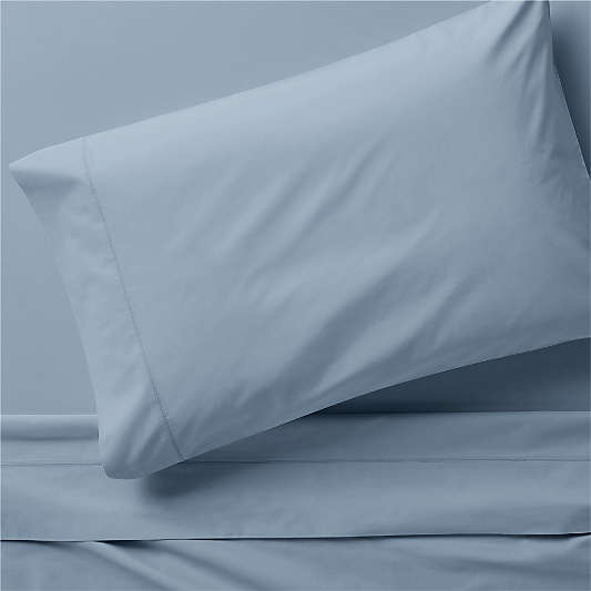 Favorite Organic Cotton Percale Blue Twin/Twin XL Bed Sheet Set