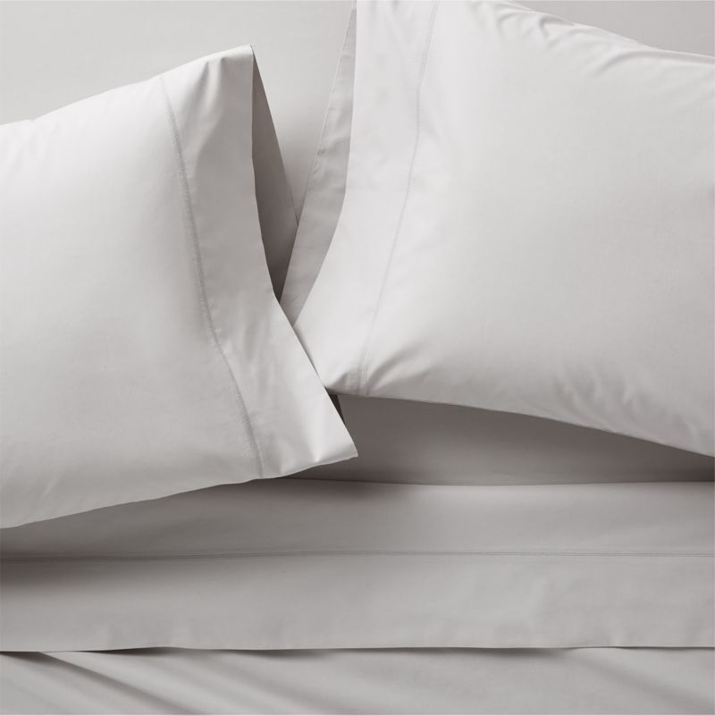 Favorite Organic Cotton Percale Dove Grey King Bed Sheet Set - image 0 of 2