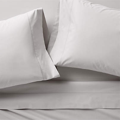 Favorite Organic Cotton Percale Dove Grey Queen Bed Sheet Set