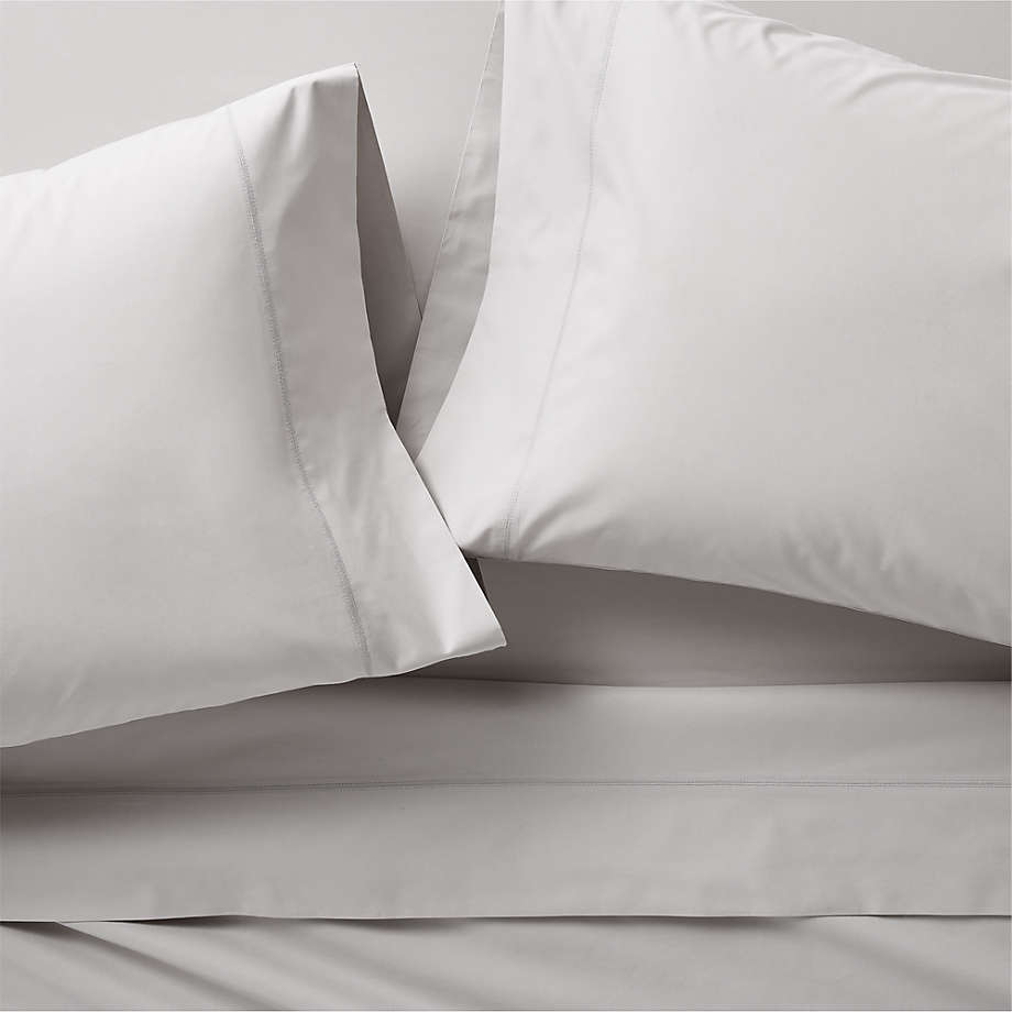 Favorite Organic Cotton Percale Dove Grey King Bed Sheet Set + Reviews