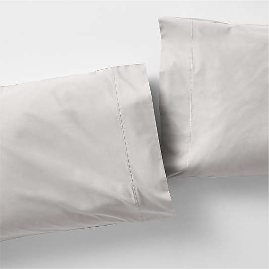 Favorite Organic Cotton Percale Dove Grey Pillowcases, Set of 2