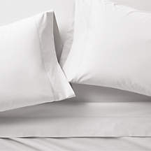 Favorite Organic Cotton Percale White Queen Bed Sheet Set + Reviews | Crate & Barrel