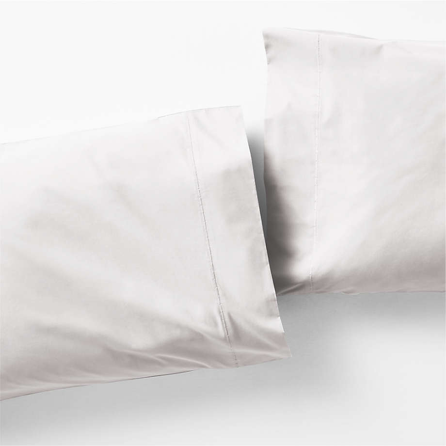 Organic 400 Thread Count Percale White Pillow Cases Standard, Set of 2