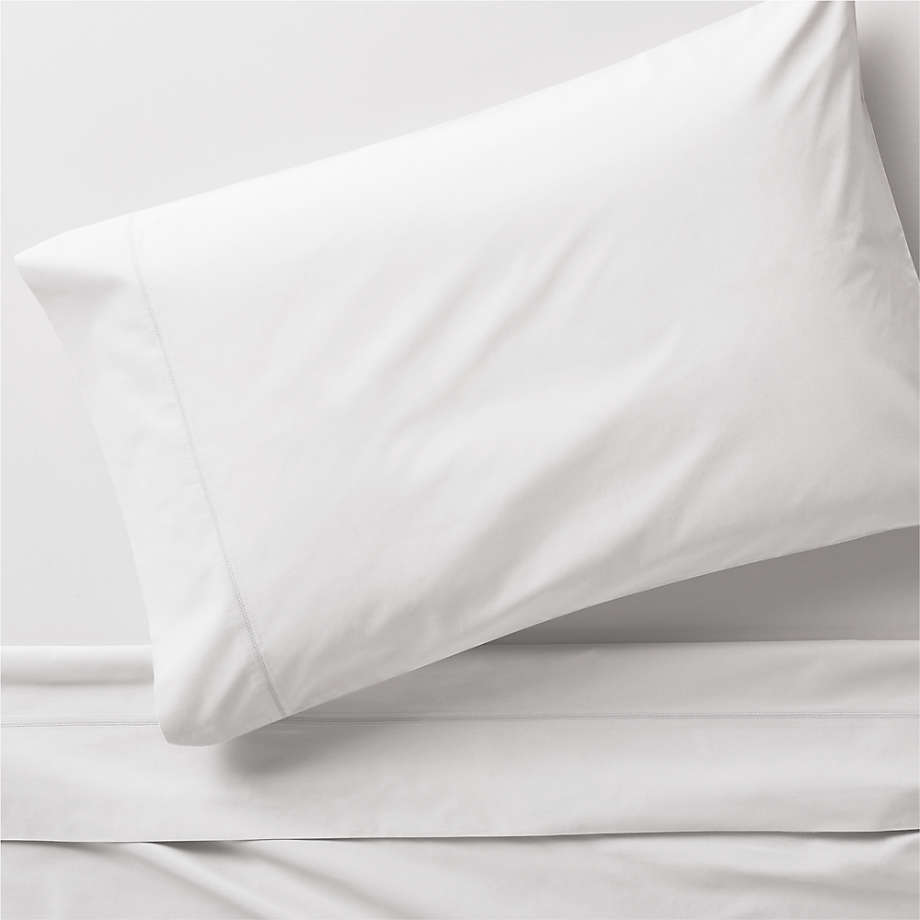 Organic 400 Thread Count Percale White Twin/Twin Extra-Long Sheet Set.