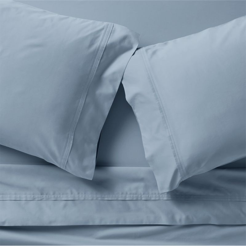 Favorite Organic Cotton Sateen Blue Queen Bed Sheet Set