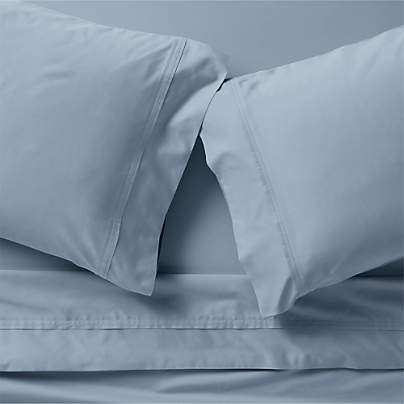 Favorite Organic Cotton Sateen Blue Full Bed Sheet Set