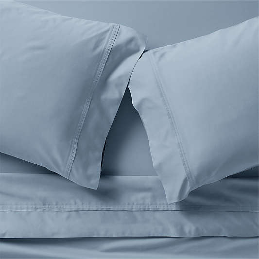 Favorite Organic Cotton Sateen Blue Bed Sheet Sets