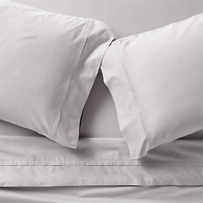 Favorite Organic Cotton Sateen Dove Grey Queen Bed Sheet Set