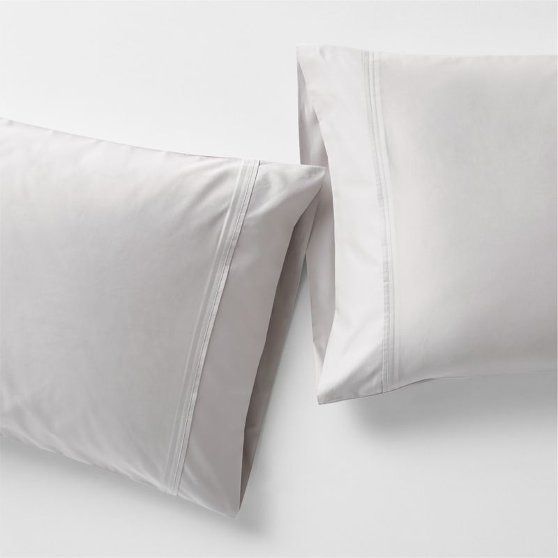 Favorite Organic Cotton Sateen Dove Grey Standard Pillowcases, Set of 2 - image 1 of 2