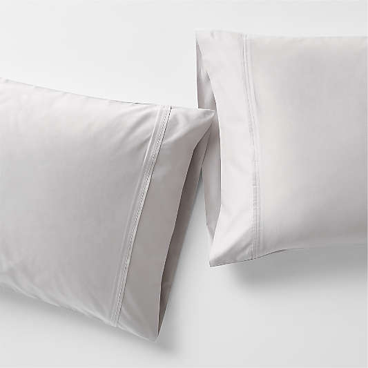 Favorite Organic Cotton Sateen Dove Grey Standard Pillowcases, Set of 2