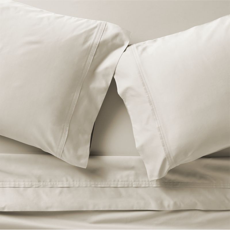 Favorite Organic Cotton Sateen Ivory King Bed Sheet Set - image 0 of 4