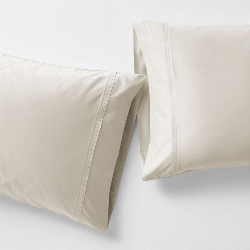 Viewing product image Favorite Organic Cotton Sateen Ivory King Pillowcases, Set of 2 - image 1 of 1