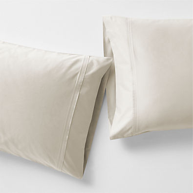 View Favorite Organic Cotton Sateen Ivory King Pillowcases, Set of 2 details