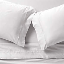Favorite Organic Cotton Sateen White Queen Bed Sheet Set + Reviews | Crate & Barrel