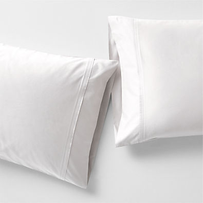 View Favorite Organic Cotton Sateen White Standard Pillowcases, Set of 2 details