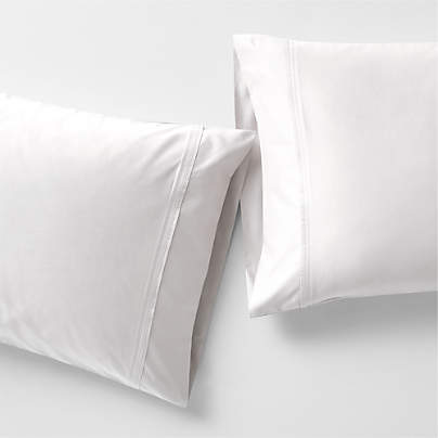 Favorite Organic Cotton Sateen White Standard Pillowcases, Set of 2