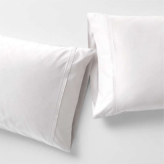 Favorite Organic Cotton Sateen White Pillowcases, Set of 2