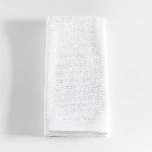 Bright White Antimicrobial Organic Cotton Hand Towel