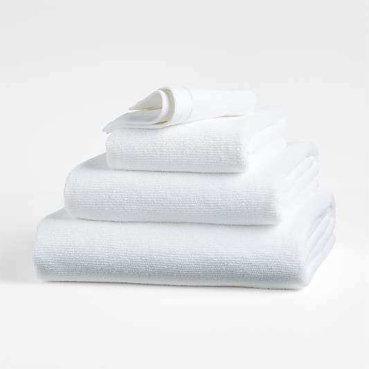 Bright White Antimicrobial Organic Cotton Bath Towels