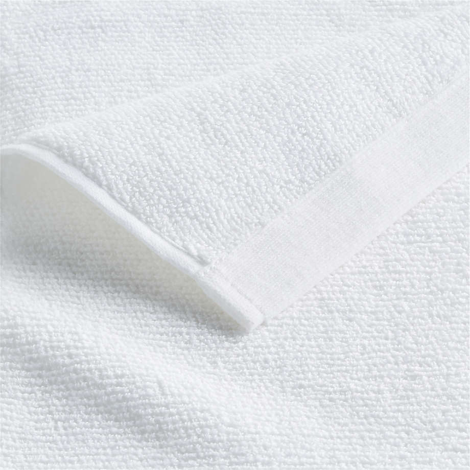 Crate&Barrel Bright White Antimicrobial Organic Cotton Bath Towel