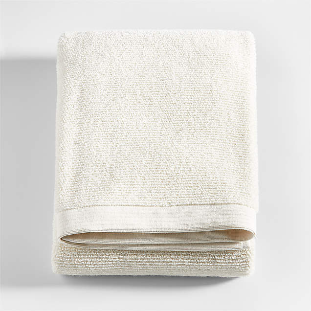 Antimicrobial Organic Cotton Ivory Bath Towels, Set of 6 Crate & Barrel