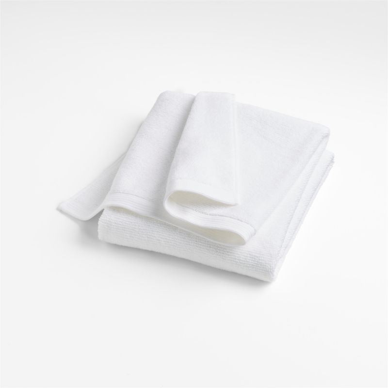 Quick-Dry Organic Cotton White Bath Towels, Set of 6 + Reviews