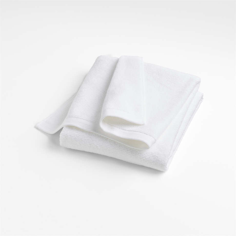 Abbie Organic Cotton Black and White Bath Towels