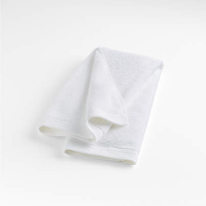 Bright White Antimicrobial Organic Cotton Hand Towel