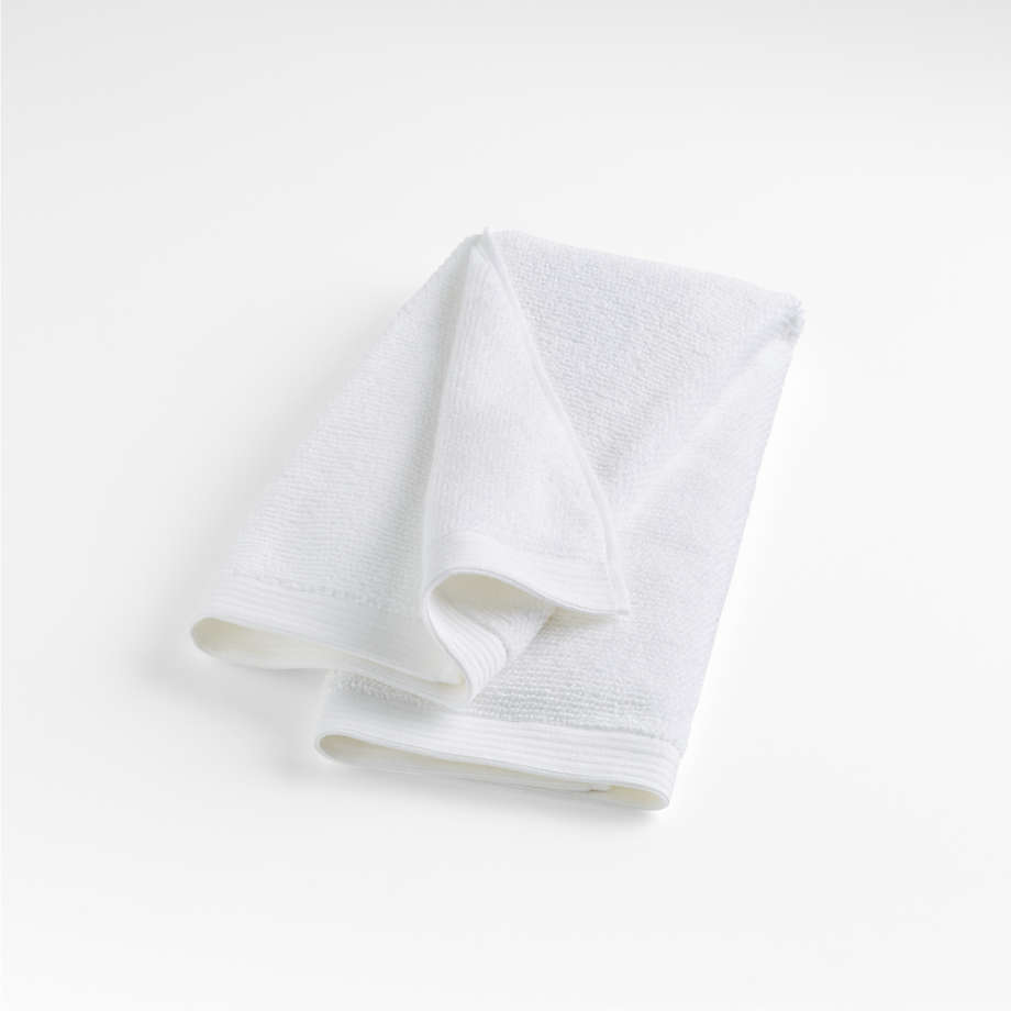 Bright White Antimicrobial Organic Cotton Hand Towel + Reviews | Crate ...