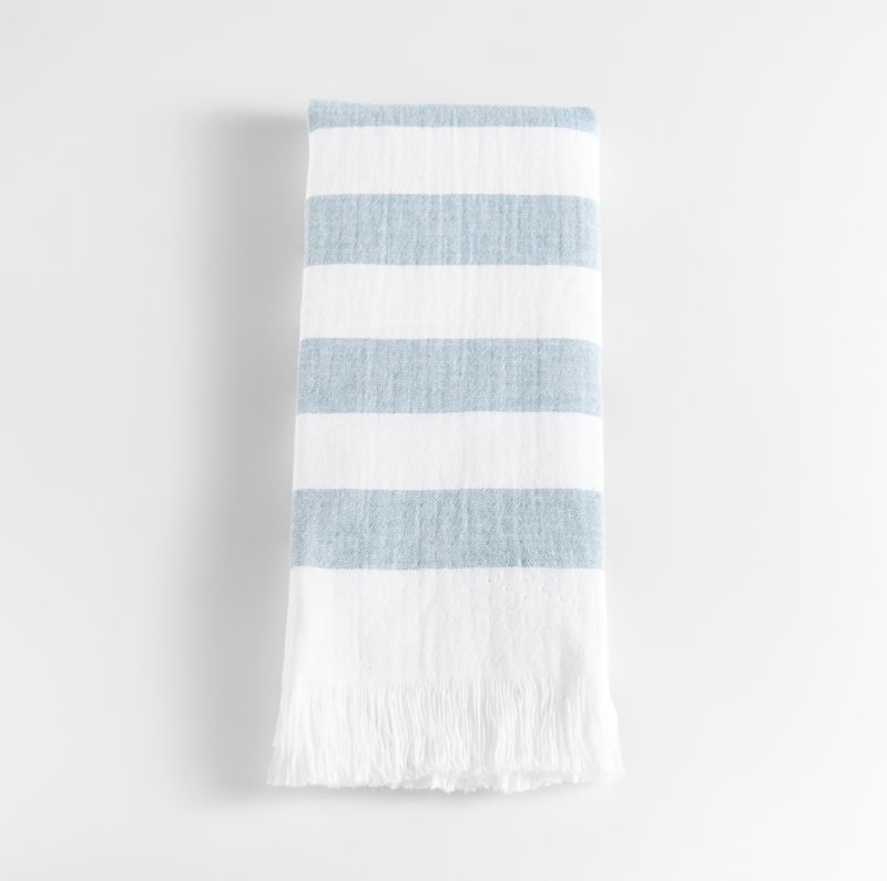 Organic Cedros Blue Hammam Hand Towel