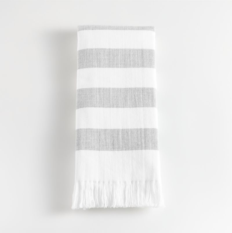 Organic Cedros Grey Hammam Hand Towel + Reviews