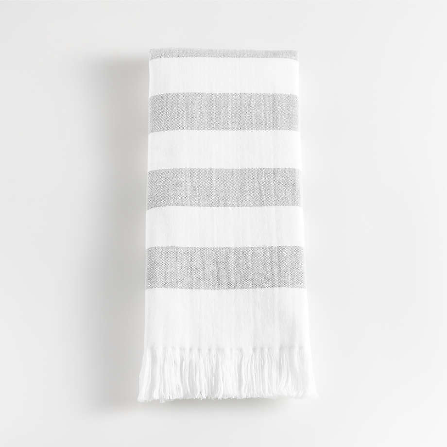 Organic Cedros Grey Hammam Hand Towel + Reviews | Crate & Barrel