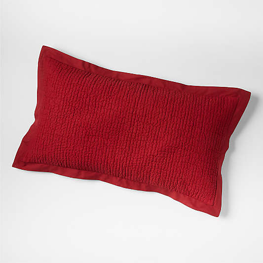 Celeste Organic Red Solid King Sham