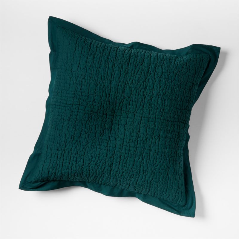 Celeste Organic Spruce Green Solid Euro Sham - image 0 of 3